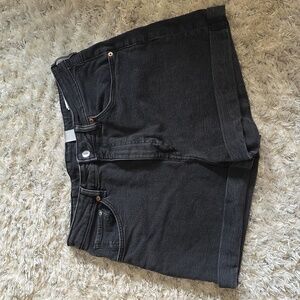 H&M Black High Waisted Denim Shorts